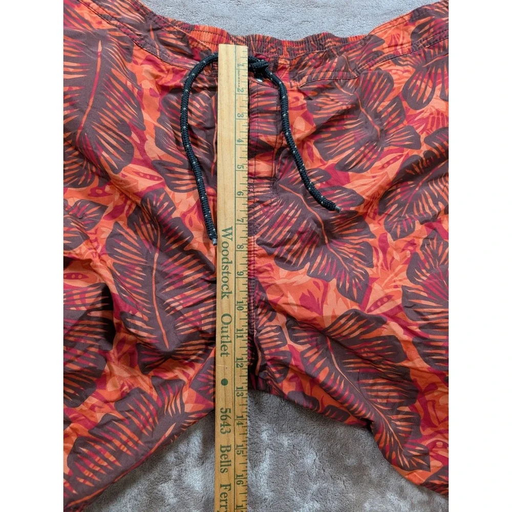 Tommy Bahama Relax Mens XL Swim Trunks Orange Tropical Palm Leaf Board Shorts